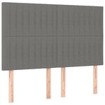 vidaXL Sommier à lattes de lit avec matelas Gris foncé 140x190cm Tissu