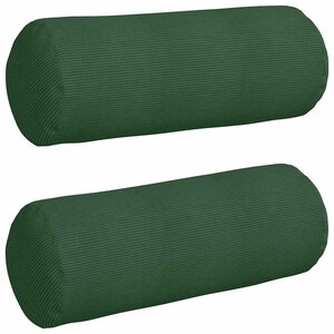 vidaXL Coussins d'accent 2 Pièces Vert foncé Ø 25 x 70 cm