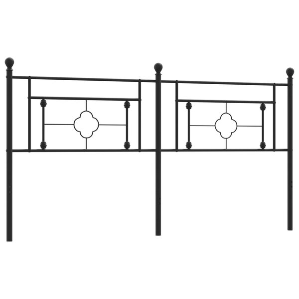 vidaXL Tête de lit métal noir 180 cm