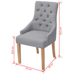 vidaXL Chaises à manger lot de 2 gris clair tissu