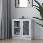 vidaXL Armoire à vitrine Blanc brillant 82 5x30 5x80cm Bois ingénierie