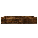 vidaXL Cadre de lit chêne fumé 200x200 cm