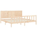 vidaXL Cadre de lit avec tête de lit 200x200 cm bois massif