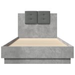 vidaXL Cadre de lit tête de lit et lumières LED gris béton 100x200 cm