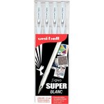Pochette de 4 rollers encre gel uni-ball Signo blanc