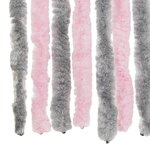 vidaXL Rideau anti-mouches gris argenté et rose 100x200 cm chenille