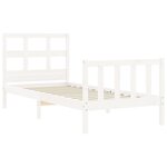 vidaXL Cadre de lit avec tête de lit blanc 90x200 cm bois massif