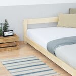 Lit double scandinave COMFY 200 x 200 blanc et naturel