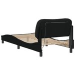 vidaXL Cadre de lit avec lumières LED noir 90x190 cm tissu