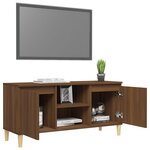 vidaXL Meuble TV avec pieds en bois massif Chêne marron 103 5x35x50 cm