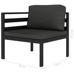 vidaXL Salon de jardin 6 Pièces avec coussins Aluminium Anthracite
