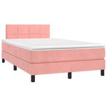 vidaXL Sommier à lattes de lit avec matelas et LED Rose 120x200 cm