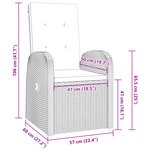 Ensemble de salle à manger de jardin 5 pièces avec coussins en Poly Rattan gris