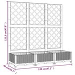 vidaXL Jardinière avec treillis Gris foncé 120x40x121 5 cm PP
