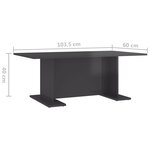 vidaXL Table basse Gris brillant 103 5x60x40 cm Aggloméré