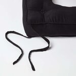 Galette de chaise coussin bouée en suédine Noir  40 x 40 x 10 cm - HOMESCAPES