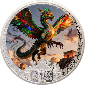 Monnaie QUETZALCOATL Aztec Heritage 1/2 Oz Argent 5$ Liberia 2026 (PRÉCOMMANDE)