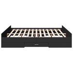 vidaXL Cadre de lit avec tiroirs noir 200x200 cm bois d'ingénierie