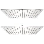 vidaXL Pomme de douche plongeante 2 Pièces Acier inoxydable 40x40 cm