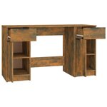 vidaXL Bureau avec armoire latérale Chêne fumé Bois d'ingénierie