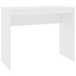 Bureau table poste de travail meuble d'ordinateur informatique étude 90 x 40 x 72 cm bois d'ingénierie blanc 02_0023527