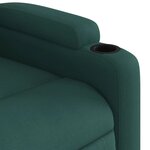 vidaXL Fauteuil inclinable de massage électrique Vert foncé Tissu