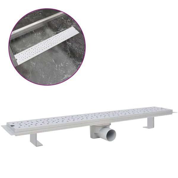 vidaXL Drain de douche linéaire 730 x 140 mm Acier inoxydable