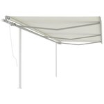 vidaXL Auvent automatique rétractable avec poteaux 6x3 m Crème