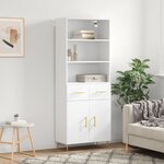 vidaXL Buffet haut Blanc 69 5x34x180 cm Bois d'ingénierie