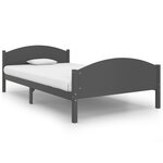 vidaXL Cadre de lit Gris foncé Bois de pin massif 120x200 cm