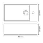 vidaXL Lavabo avec trop-plein 49 x 25 x 15 cm Céramique Argenté