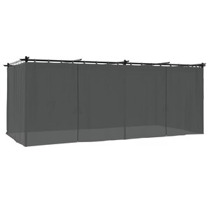 vidaXL Tonnelle avec rideaux anthracite 6x3 m acier