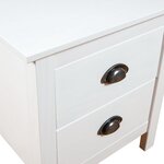 vidaXL Table de chevet Hill Blanc 46x35x49 5 cm Bois de pin solide