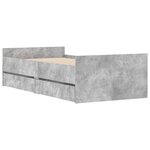 vidaXL Cadre de lit avec tiroirs gris béton 90x200 cm
