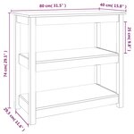 vidaXL Table console 80x40x74 cm Bois massif de pin