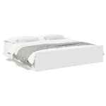 vidaXL Cadre de lit avec tiroirs blanc 200x200 cm bois d'ingénierie