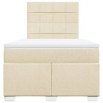 vidaXL Sommier à lattes de lit avec matelas Crème 120x200 cm Tissu
