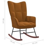 vidaXL Chaise à bascule avec repose-pied Marron Velours