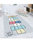 Tapis enfant Marelle 120 x 160 cm - Argenté