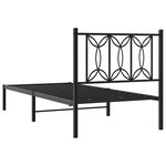 vidaXL Cadre de lit métal avec tête de lit noir 90x200 cm