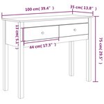 vidaXL Table console Marron miel 100x35x75 cm Bois massif de pin