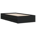 vidaXL Cadre de lit avec tiroirs noir 90x200 cm bois d'ingénierie