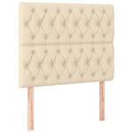 vidaXL Cadre de lit avec tête de lit Crème 120x200 cm Tissu