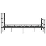 vidaXL Cadre de lit métal avec tête de lit/pied de lit noir 140x190 cm
