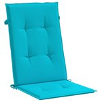 vidaXL Coussins de chaise à dossier haut lot de 4 turquoise tissu