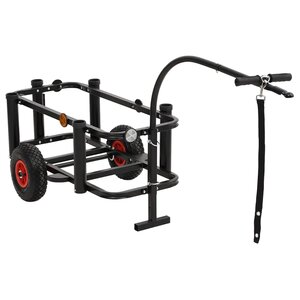 vidaXL Chariot de pêche noir acier