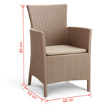 Keter Chaise de salle à manger de jardin Iowa Cappuccino 215519