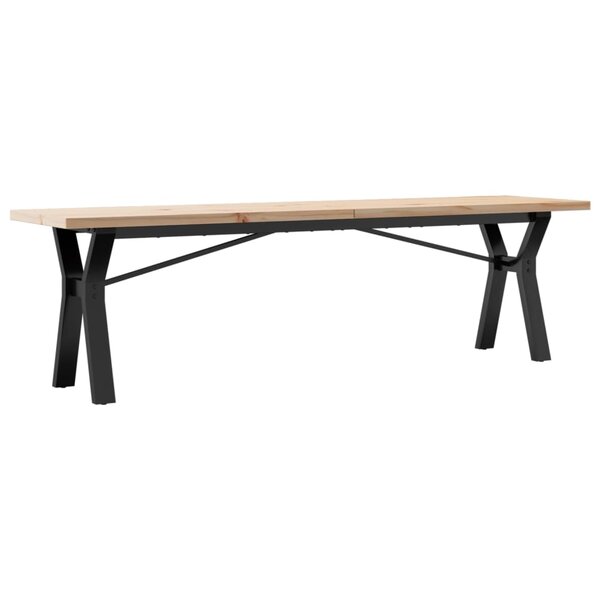 vidaXL Table basse cadre en Y 160x40x45 5 cm bois de pin massif fonte