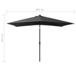 vidaXL Parasol avec LED et mât en acier Anthracite 2x3 m