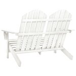 vidaXL Chaise de jardin Adirondack 2 places bois de sapin massif blanc